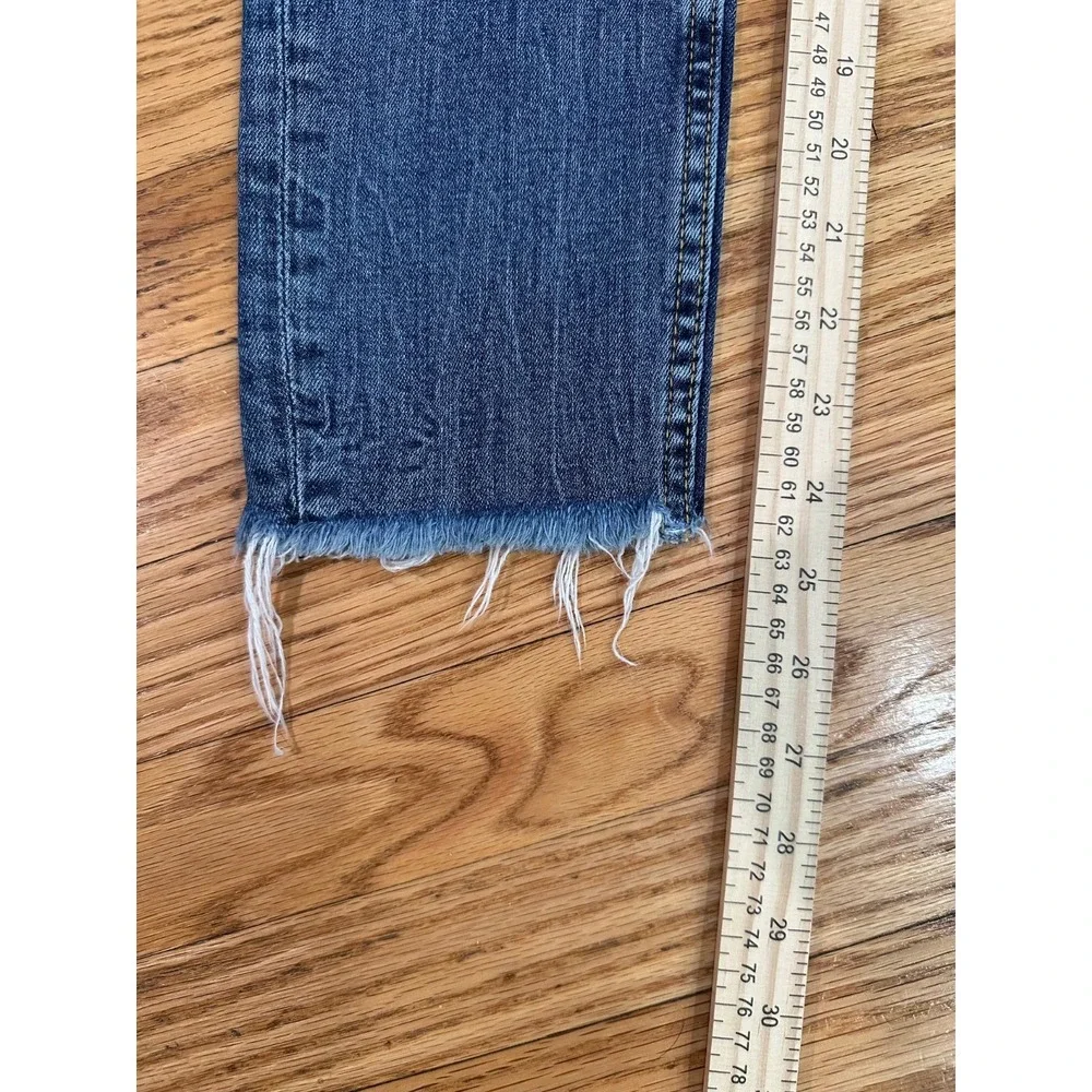 Vigoss Jeans Womens Size 25x25 Skinny Crop  Distressed‎ Blue Denim Medium Wash